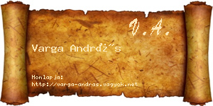 Varga András névjegykártya